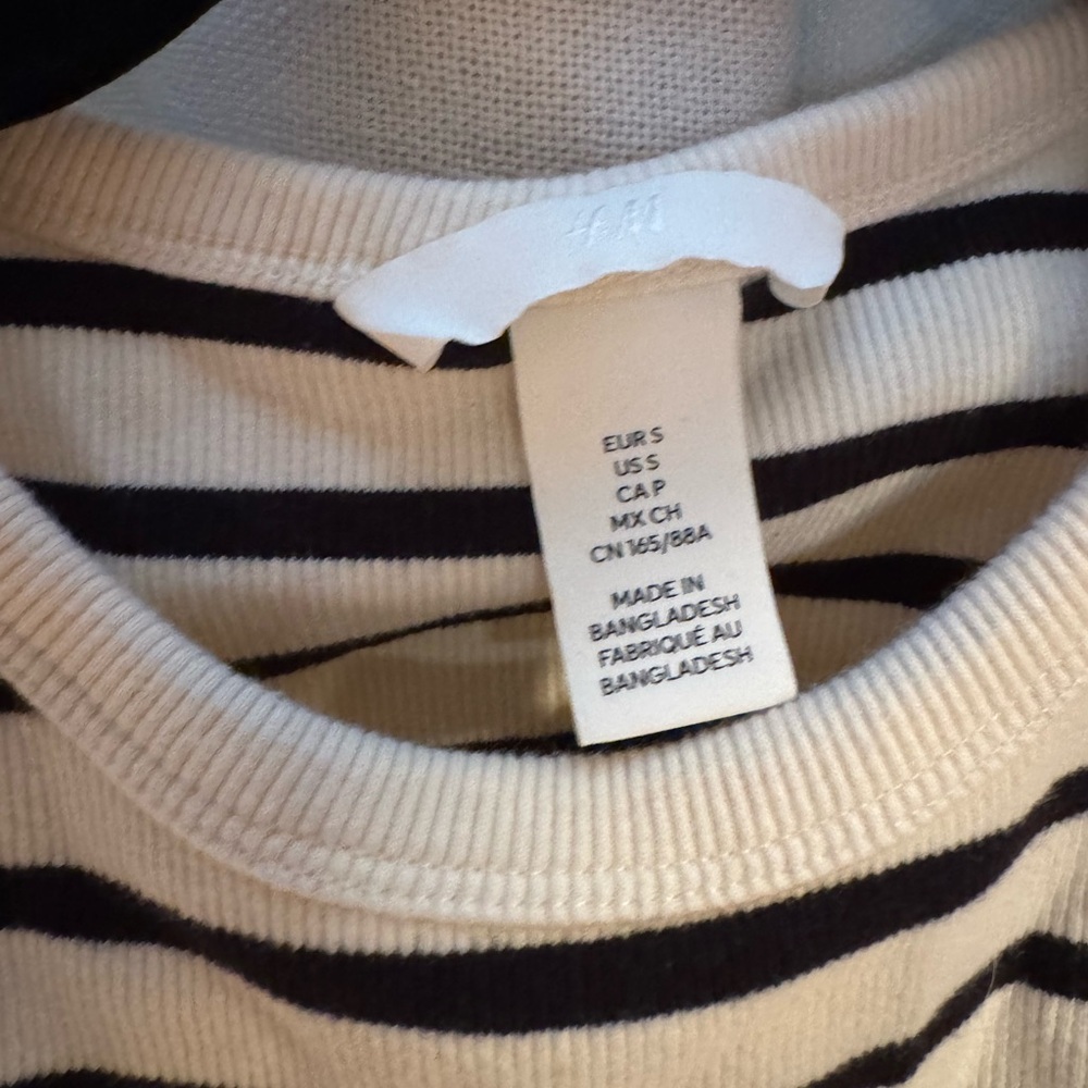 H&M Black and White Striped Crop Tank Top - Picture 7 of 9